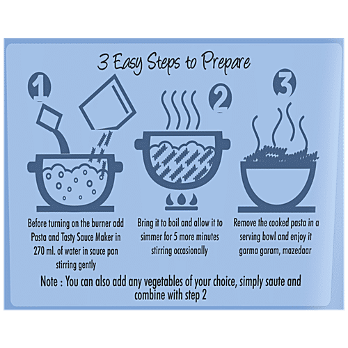 Blue Bird 5 Minutes Pasta Cheesy Tomato Fusilli With Tasty Sauce Maker - Spicy & Creamy, 65 g  