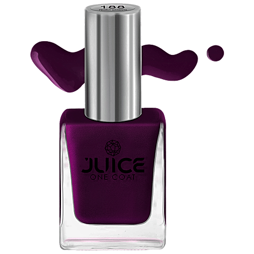 Juice Nail Polish - Mahogany, Pearly Magenta, Pearly Forest, Sapphire Blue, Eminence, Zero-chip, Heavily Pigmented, 55 ml (Pack of 5) 