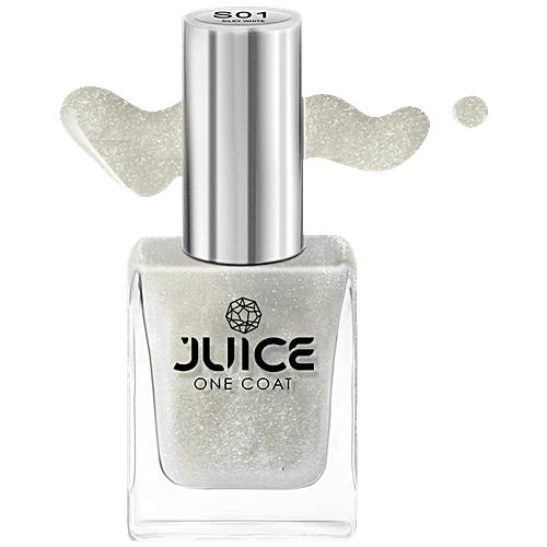 Juice Nail Polish - Silky White, Pearly Black, Sparkling Stars, Silver Diva, Milky Way, Zero-chip, Heavily Pigmented, 55 ml (Pack of 5) 