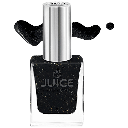 Juice Nail Polish - Silky White, Pearly Black, Sparkling Stars, Silver Diva, Milky Way, Zero-chip, Heavily Pigmented, 55 ml (Pack of 5) 