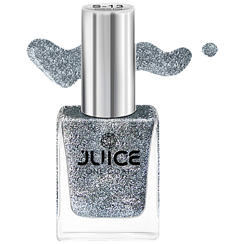 Juice Nail Polish - Silky White, Pearly Black, Sparkling Stars, Silver Diva, Milky Way, Zero-chip, Heavily Pigmented, 55 ml (Pack of 5) 