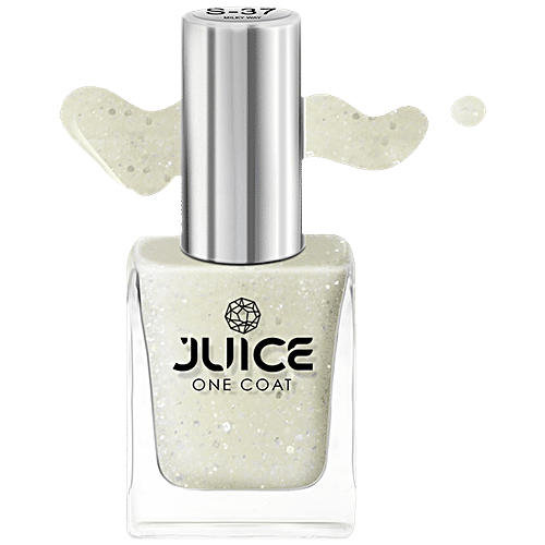 Juice Nail Polish - Silky White, Pearly Black, Sparkling Stars, Silver Diva, Milky Way, Zero-chip, Heavily Pigmented, 55 ml (Pack of 5) 
