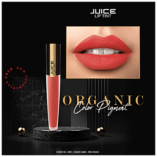Juice Lip Tint Liquid Lipstick - Waterproof & Long Lasting, 4 ml Red Crush-M-20