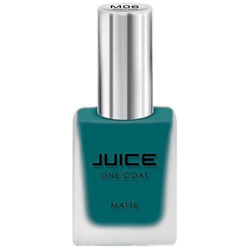 Juice Nail Paint JJ11 - Matte, Long Lasting Wear, Zero-Chip, Heavily Pigmented, 11 ml Bright Aqua - M06