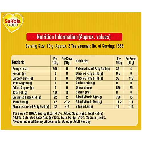 Saffola Gold Edible Oil, 15 L Jar 