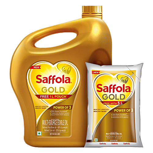 Buy Saffola Refined Cooking Oil Blend Of Rice Bran & Corn Oil Helps