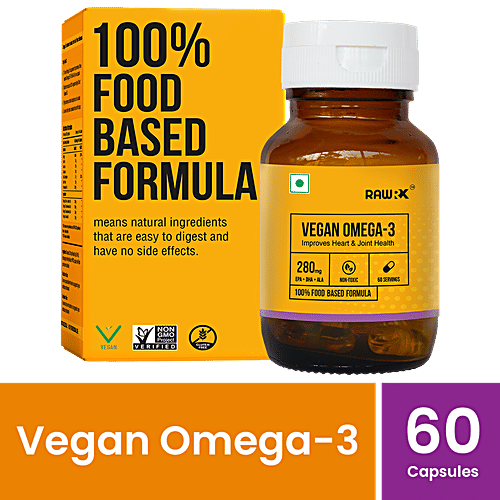 Buy RawRX Vegan Omega 3 Fatty Acid Capsules Food Based Formula