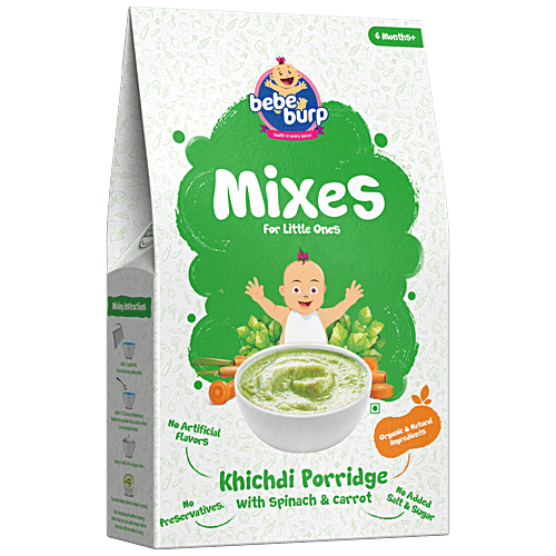 Buy bebe burp Khichdi Porridge Mixes With Spinach & Carrot, Organic