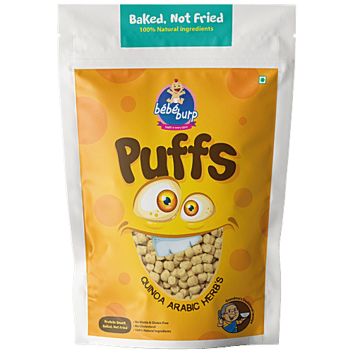 Bebe Burp Quinoa Arabic Herb Puffs - Protein Snack, Baked, No Maida, Gluten-Free, 12 Months+, 35 g (Pack of 4) 