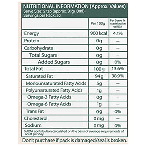 Dabur Virgin Coconut Oil - Cold Pressed, Natural, Unrefined, Helps Boost Immunity, 500 ml Bottle 