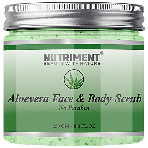 Nutriment Aloe Vera Face & Body Scrub - Reduces Fine Lines & Wrinkles, 250 g  
