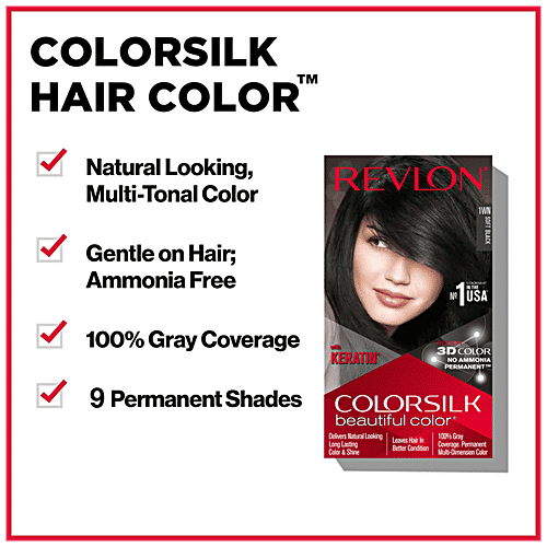 Buy Revlon Colorsilk Hair Color With Keratin Provides 100 Gray