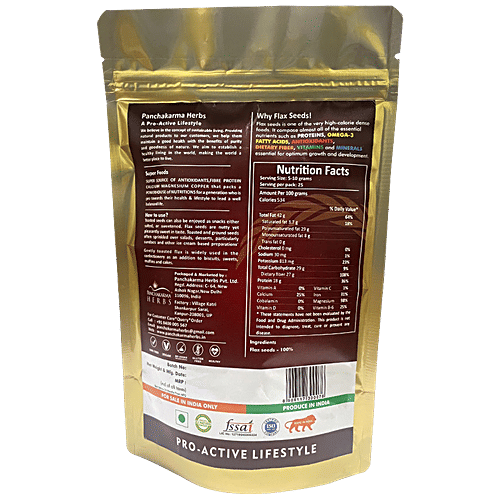 Buy Panchakarma Herbs Superfood Flax Seeds Rich In Omega3, Good For