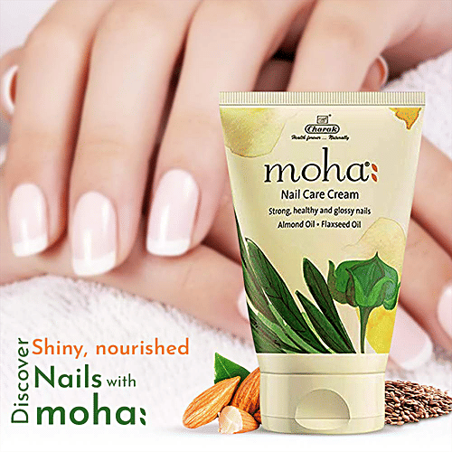 Buy Moha Nail Care Cream Almond & Flaxseed Oil, For Strong, Healthy