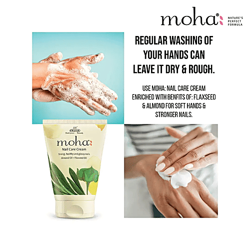 Moha Nail Care Cream - Almond & Flaxseed Oil, For Strong, Healthy, Glossy Nails, 100 g  