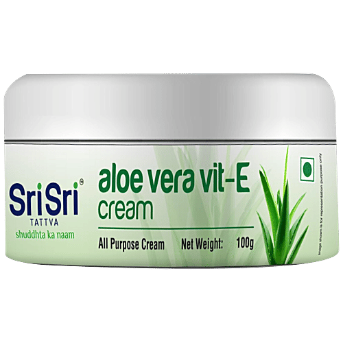 Sri Sri Tattva Aloe Vera Vit-E Cream - Provides Nourishment, Makes Skin Soft & Supple, 100 g  
