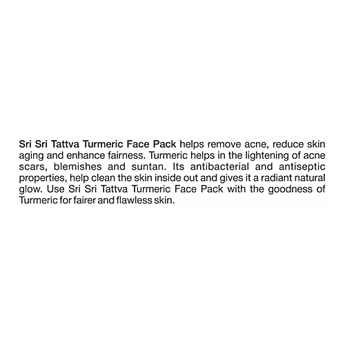 Sri Sri Tattva Turmeric Face Pack - For Glowing Skin, 60 g  