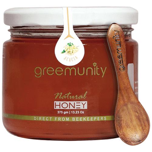 greemunity Kashmir Acacia Raw Honey - Sourced From Beekeepers, Natural, Organic, 400 g  