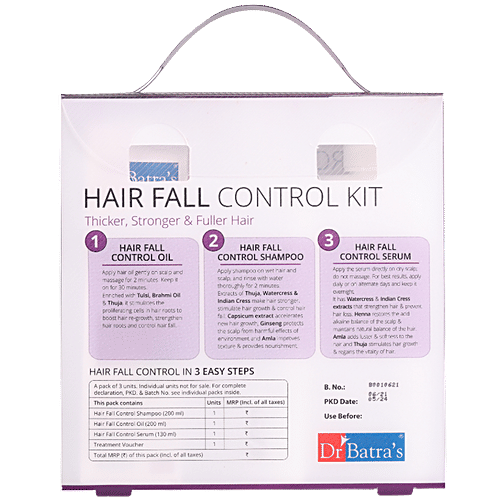 Dr Batra's Hair Fall Control Kit - Provides Strength, 530 ml Bottle