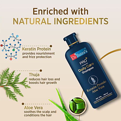 Dr Batra's  Pro+ Daily Care Shampoo - Gently Cleanses Scalp, 350 ml Bottle 
