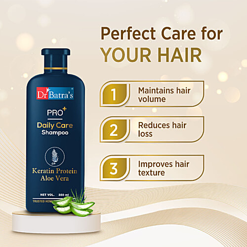 Dr Batra's  Pro+ Daily Care Shampoo - Gently Cleanses Scalp, 350 ml Bottle 