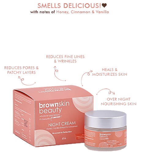 BrownSkin Beauty Brown Bakery Night Cream - Honey, Vanilla Extract & Cinnamon, Nourishes Skin, 50 ml