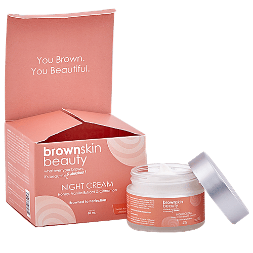 BrownSkin Beauty Brown Bakery Night Cream - Honey, Vanilla Extract & Cinnamon, Nourishes Skin, 50 ml