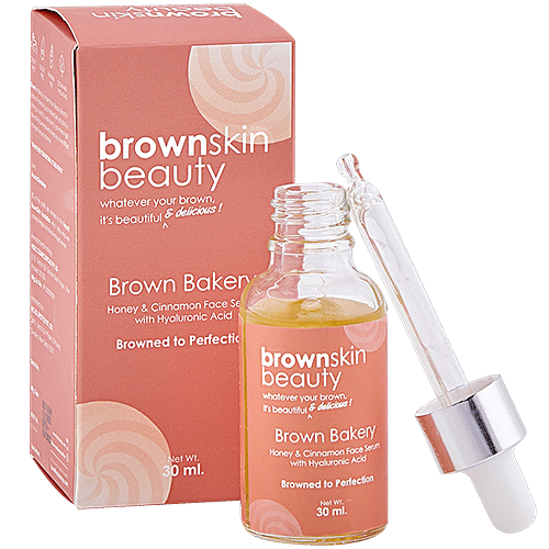 BrownSkin Beauty Brown Bakery Honey & Cinnamon Face Serum With Hyaluronic Acid - Hydrates Skin, 30 ml  