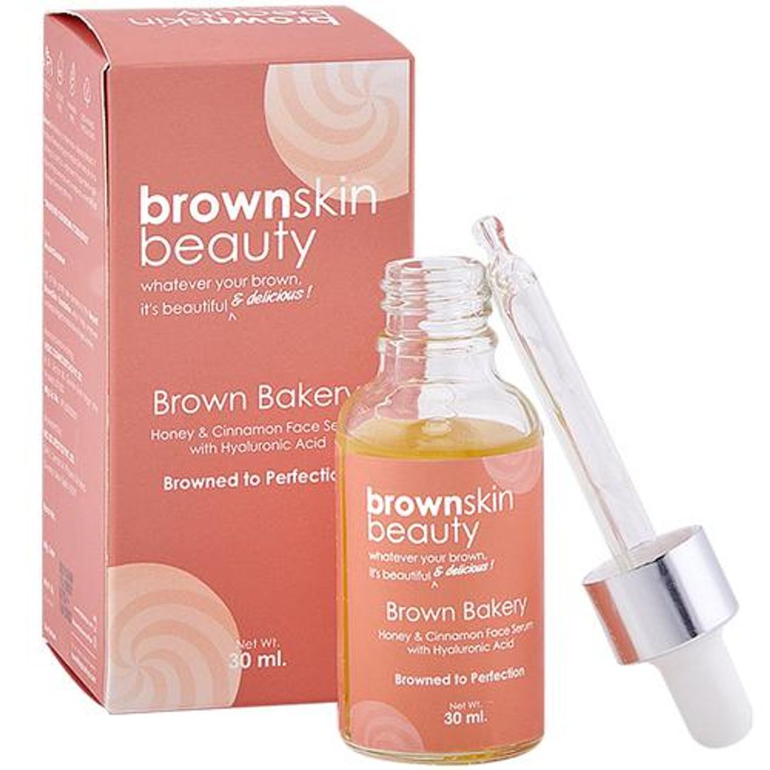 BrownSkin Beauty Brown Bakery Honey & Cinnamon Face Serum With Hyaluronic Acid - Hydrates Skin, 30 ml 