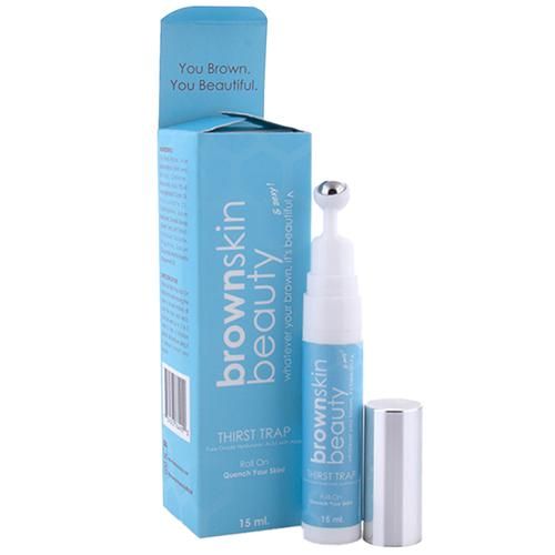 BrownSkin Beauty Thirst Trap Roll On - Pure Grade Hyaluronic Acid & Aloe, For Oily, Acne-Prone Skin, 15 ml  