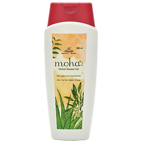 Moha Herbal Shower Gel - Aloe & Tea Tree, For Soft, Supple & Moisturised Skin, 200 ml