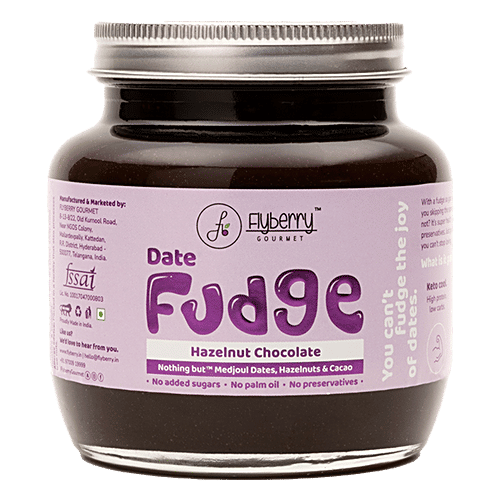 Buy Flyberry Gourmet Date Fudge Spread Hazelnut Chocolate, Crunchy, Creamy, No Preservatives
