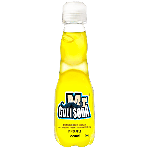 Mr.GOLISODA Pineapple Fizzy Soda Drink - Refreshing , Flavoured Beverage, Perfect For Summers, 220 ml  
