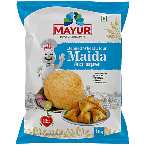 Mayur Refined Wheat Flour/Maida - Rich In Protein, Fibre & Vitamins, No Preservatives, 1 kg  