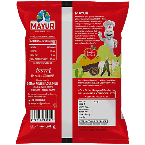 Mayur Sooji - High In Protein & Fibre, No Preservatives, 500 g