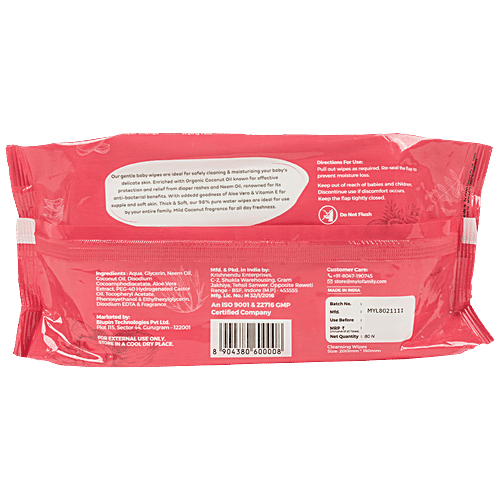Buy Mylo Care Baby Wipes Organic Coconut Oil & Neem, Safe For Baby's