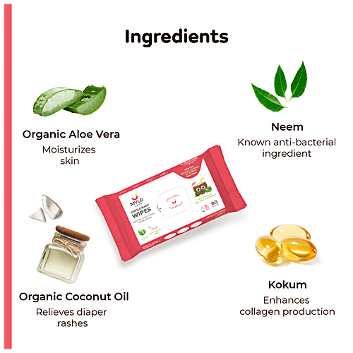 Buy Mylo Care Baby Wipes Organic Coconut Oil & Neem, Safe For Baby's