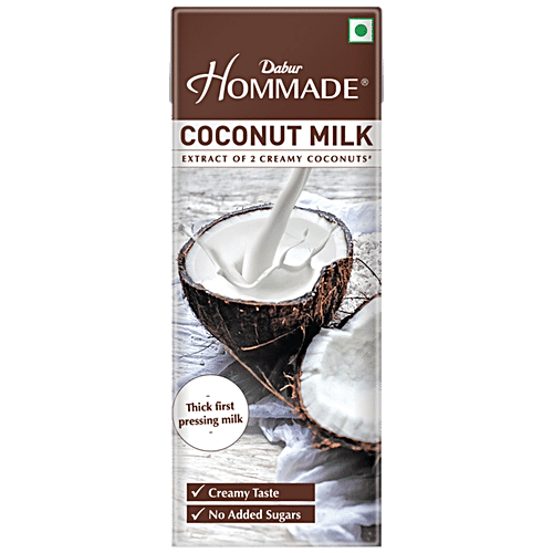 Dabur Hommade Coconut Milk - Goodness Of 2 Creamy Coconuts, 200 ml (Pack of 30) 