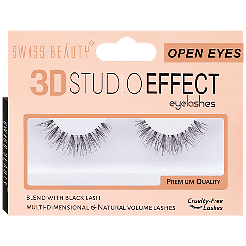 Swiss Beauty 3D Studio Effect Eyelashes - Cruelty-Free, Reusable, 1 pc Open Eyes