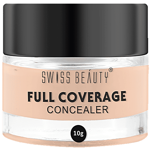 Swiss Beauty Full Coverage Concealer - Lightweight, Creamy Textured, Highly Pigmented, 10 g Classic Ivory