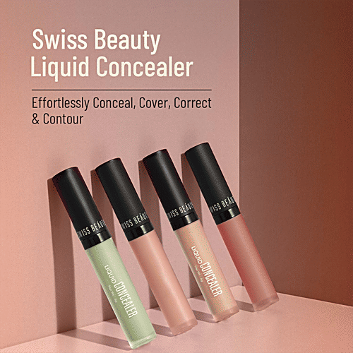 Swiss Beauty Liquid Concealer - Lightweight, Matte Finish, Easy To Blend, 5.6 g Green 