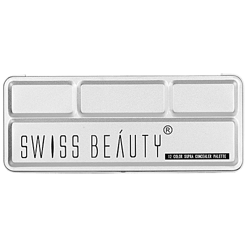 Swiss Beauty 12 Colour Supra Concealer Palette - SB-1602, Easy To Blend, Paraben Free, 42 g Shade-02 