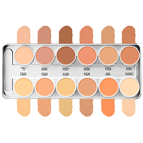 Swiss Beauty 12 Colour Supra Concealer Palette - SB-1602, Easy To Blend, Paraben Free, 42 g Shade-02 