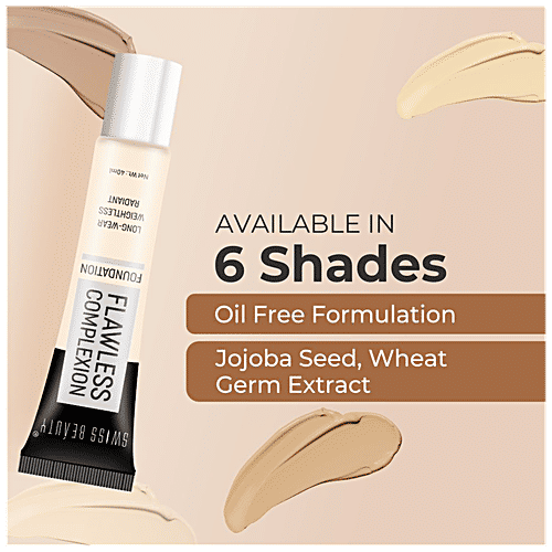 Swiss Beauty Flawless Complexion Foundation - Matte Finish, Lightweight, Long-Lasting, 40 ml Ivory Rose 