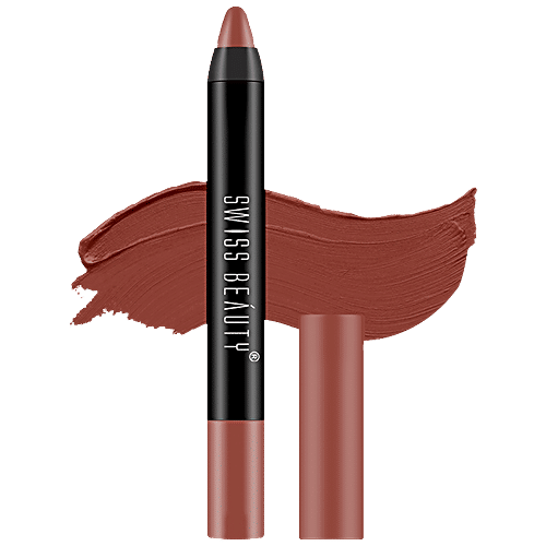 Swiss Beauty Non-Transfer Matte Crayon Lipstick, 3.5 g Artist Nude 