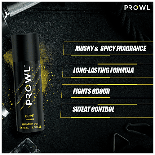 Prowl By Tiger Shroff Core - Perfume Body Spray, Long-lasting Fragrance, 200 ml  