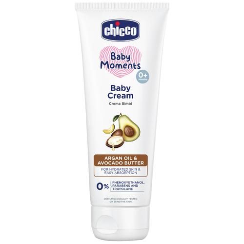 Chicco Baby Moments Baby Cream - Argan Oil & Avocado Butter, Hydrates Skin, 0+ Months, 100 g  