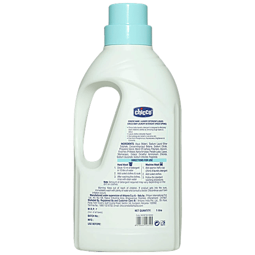 Chicco Sensitive Baby Laundry Detergent - Fresh Spring, Removes Tough Stains & Odour, 1 L  