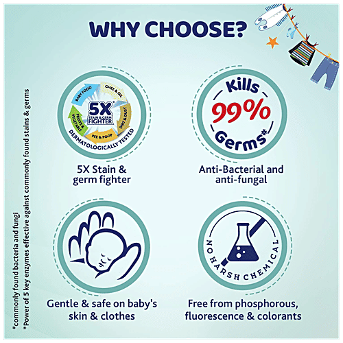 Chicco Sensitive Baby Laundry Detergent - Fresh Spring, Removes Tough Stains & Odour, 500 ml  