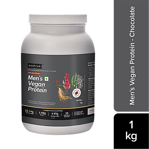 Buy Kapiva Men’s Vegan Protein Chocolate Flavour, 100 PlantBased